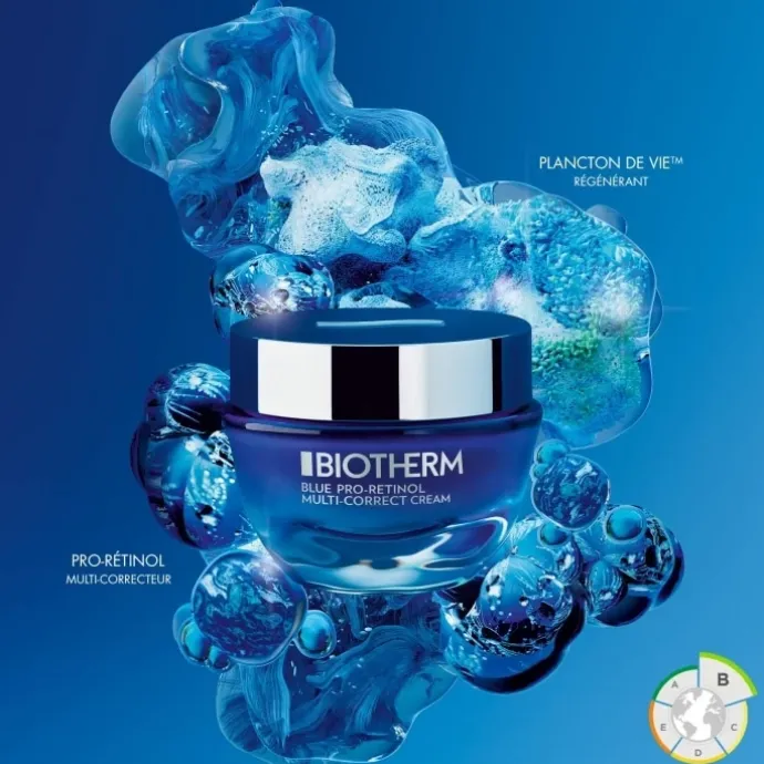 BiothermBlue Pro-Retinol Crème Hydratante Pro-Rétinol Anti-Âge et Anti-Rides