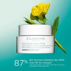 CLARINSCryo-Flash Masque-Crème                Soin Masque Anti-Âge Effet Lift Immédiat, Fermeté & Éclat