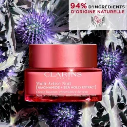 CLARINSMulti-Active Nuit                Crème lissante, rénovatrice de peau – Peaux sèches