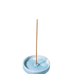 Porte Encens Bloom                Bleu Marbré en Béton